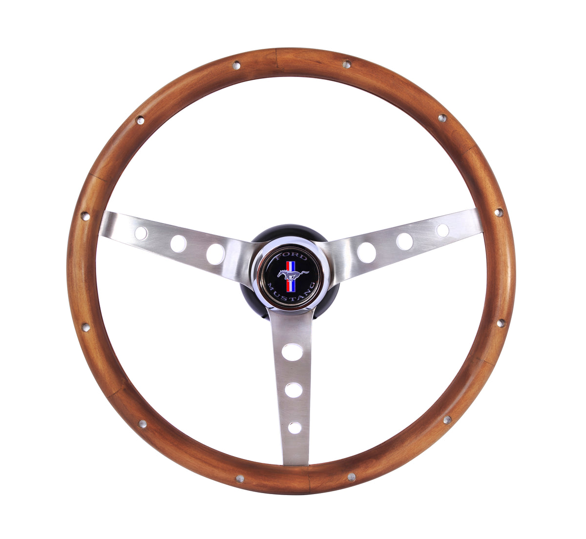 Grant Classic Nostalgia Steering Wheel - 13.5 in Diameter - Walnut Grip - Stainless - Brushed