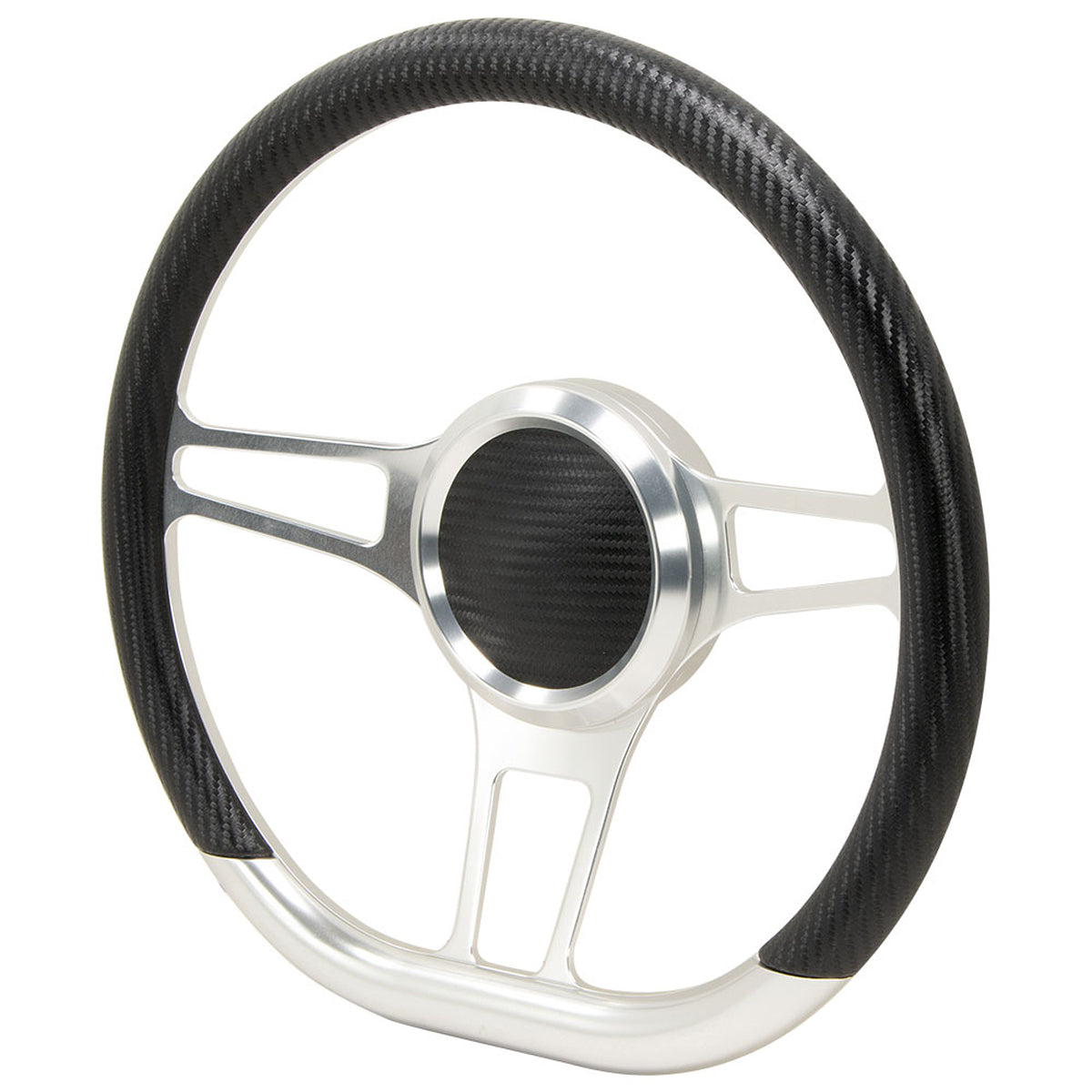 GT Performance GT9 Retro Steering Wheel - 13.5 in Diameter - 2 in Dish - Carbon Fiber Look Vinyl Grip - Satin