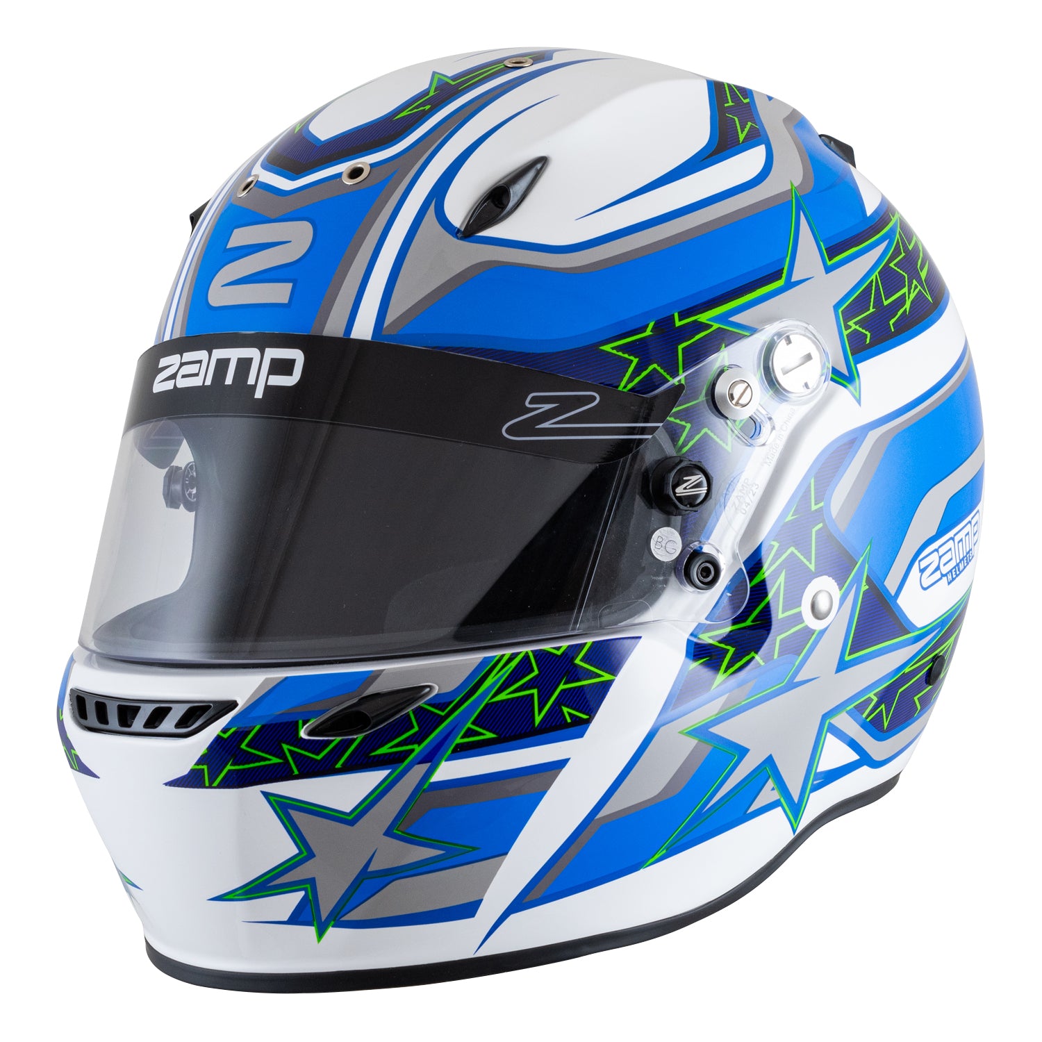 Zamp ZR-72 Helmet - White/Blue/Light Blue