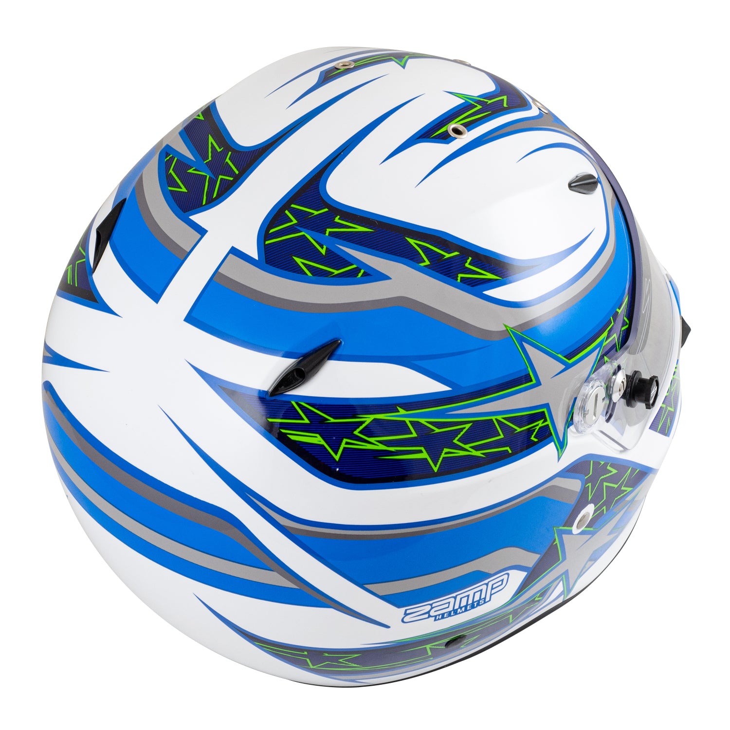 Zamp ZR-72 Helmet - White/Blue/Light Blue