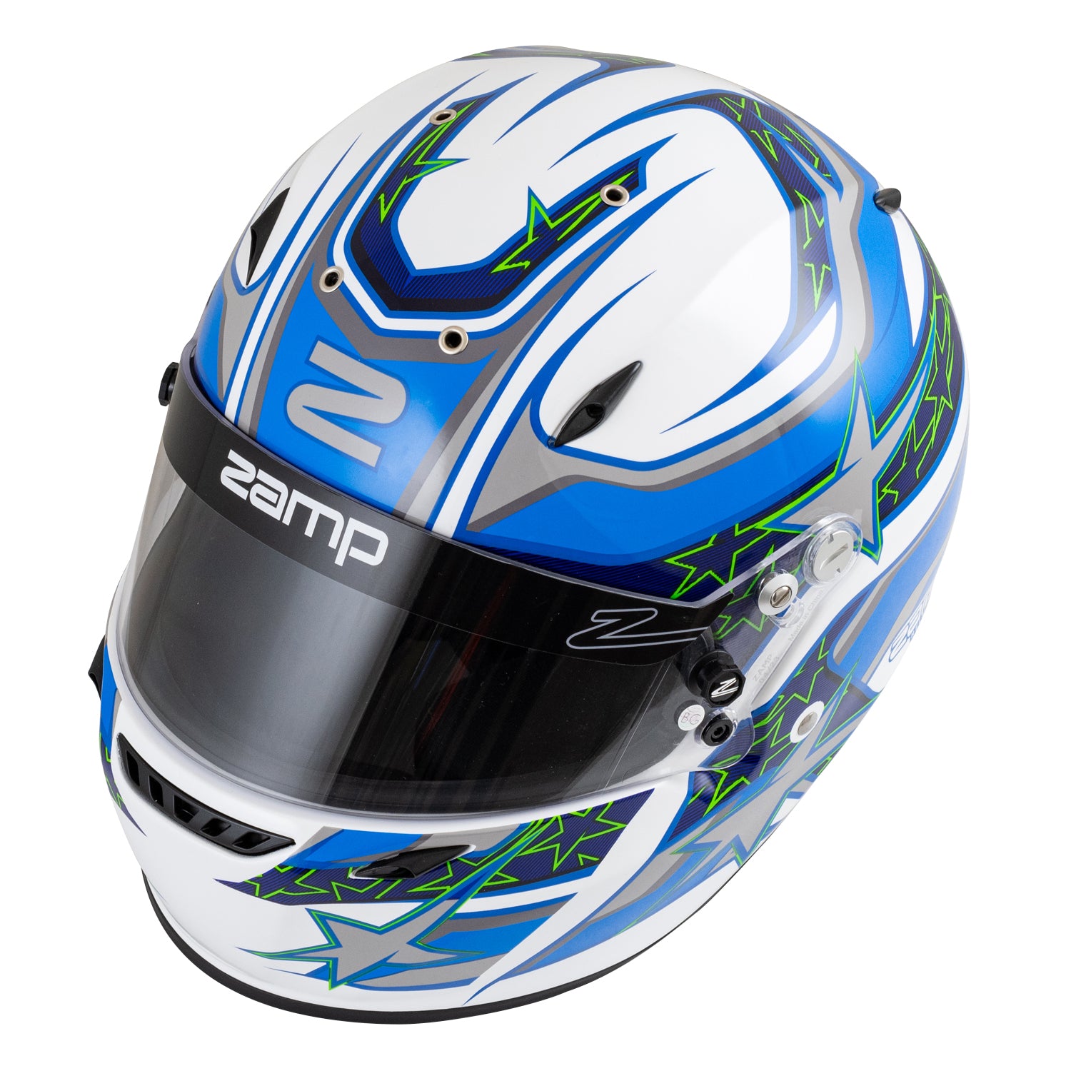 Zamp ZR-72 Helmet - White/Blue/Light Blue