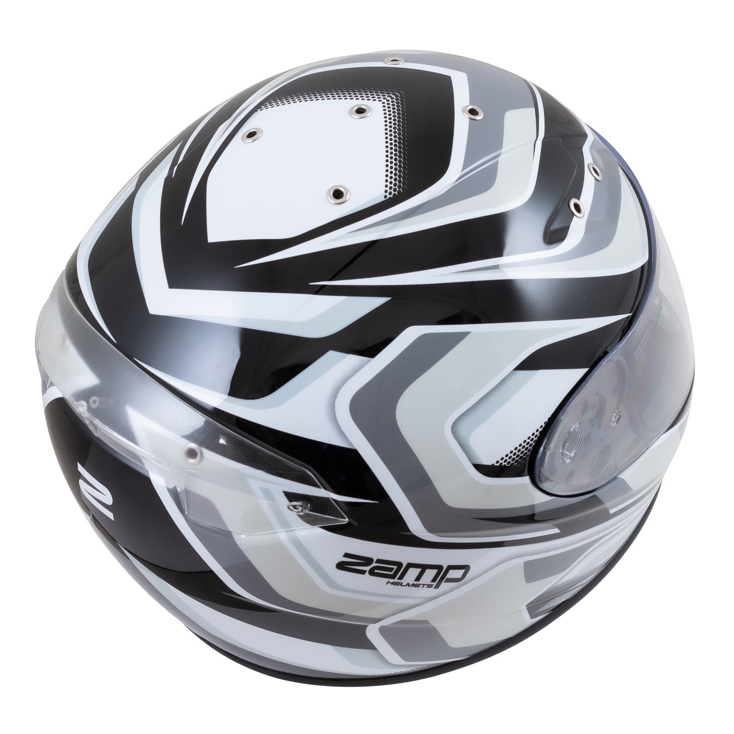 Zamp FS-10 Graphic Helmet - Silver / Black Matte