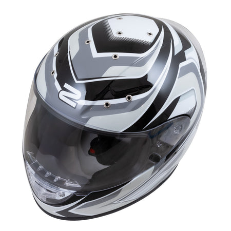 Zamp FS-10 Graphic Helmet - Silver / Black Matte