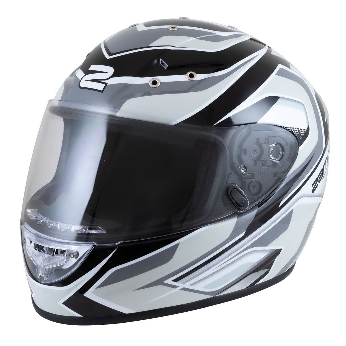 Zamp FS-10 Graphic Helmet - Silver / Black Matte