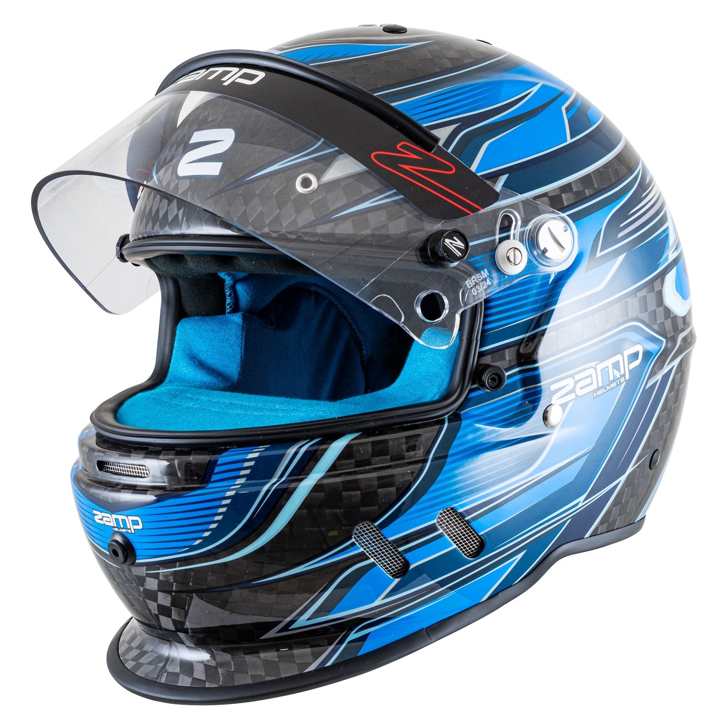 Zamp RZ-67D Graphic Helmet - Flo Blue / Light Blue