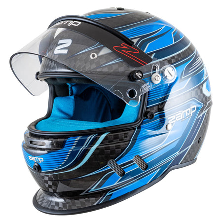 Zamp RZ-67D Graphic Helmet - Flo Blue / Light Blue