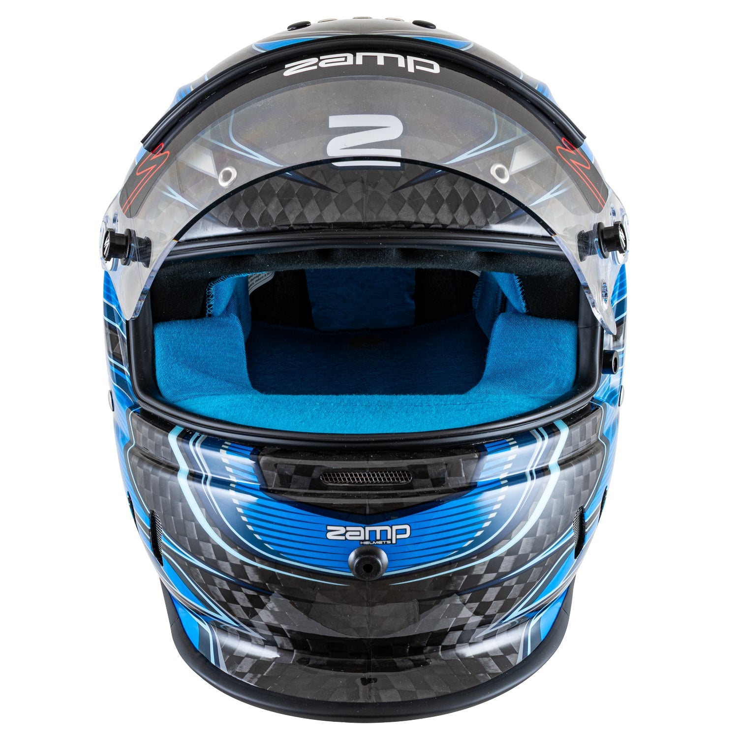 Zamp H781C042XL Zamp RZ-67D Graphic Helmet - Flo Blue / Light Blue