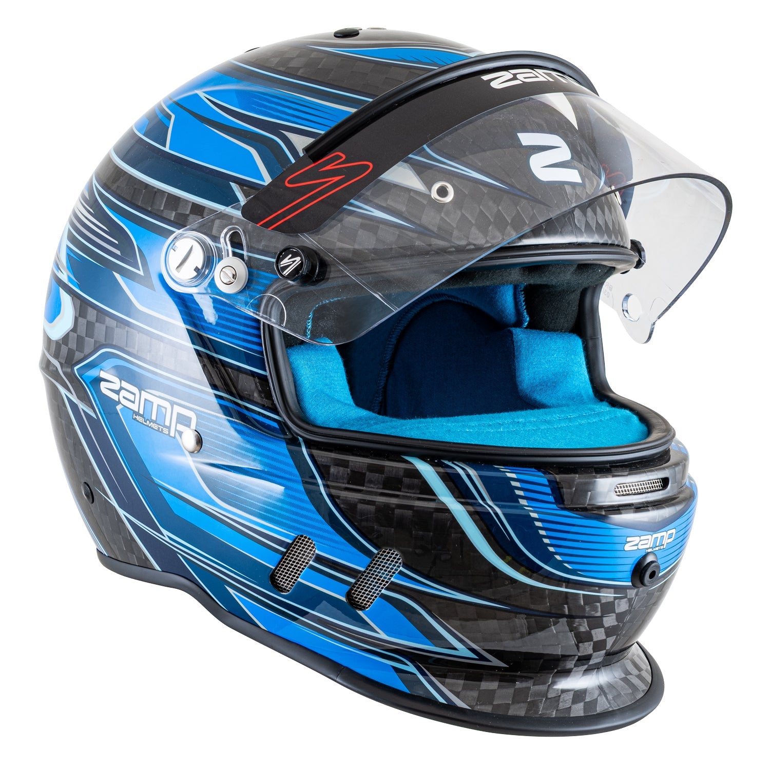 Zamp H781C042XL Zamp RZ-67D Graphic Helmet - Flo Blue / Light Blue