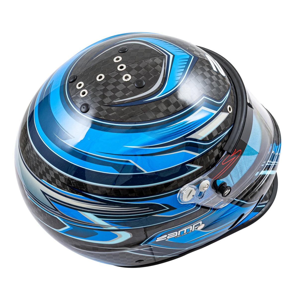 Zamp RZ-67D Graphic Helmet - Flo Blue / Light Blue