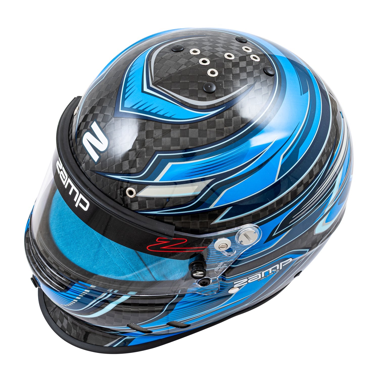 Zamp H781C042XL Zamp RZ-67D Graphic Helmet - Flo Blue / Light Blue