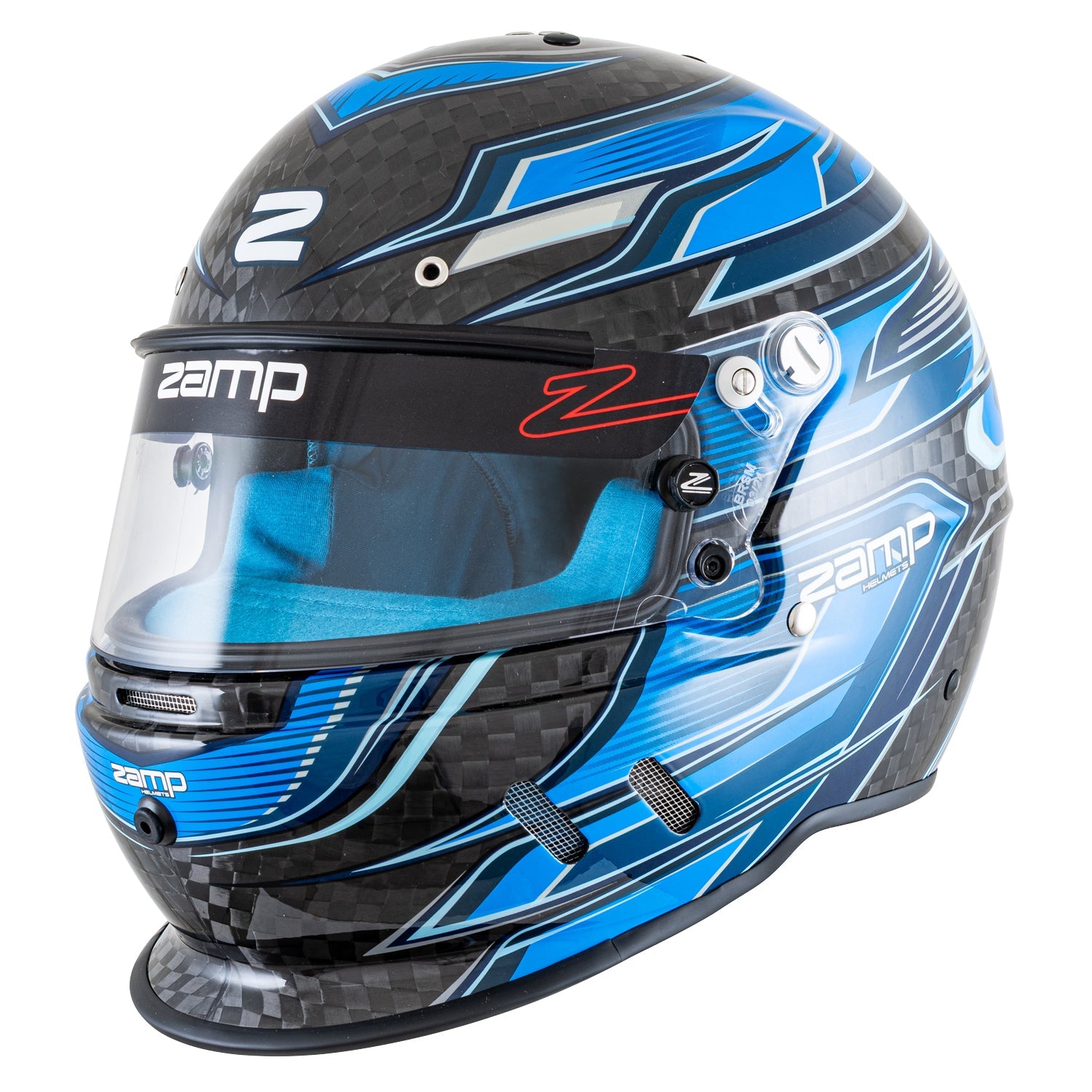 Zamp RZ-67D Graphic Helmet - Flo Blue / Light Blue