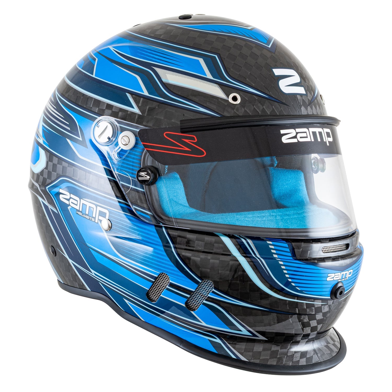 Zamp H781C042XL Zamp RZ-67D Graphic Helmet - Flo Blue / Light Blue