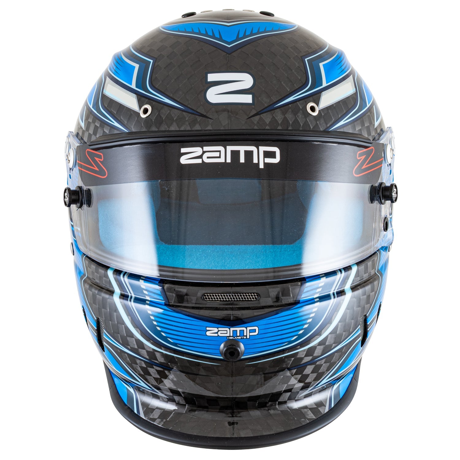 Zamp H781C042XL Zamp RZ-67D Graphic Helmet - Flo Blue / Light Blue
