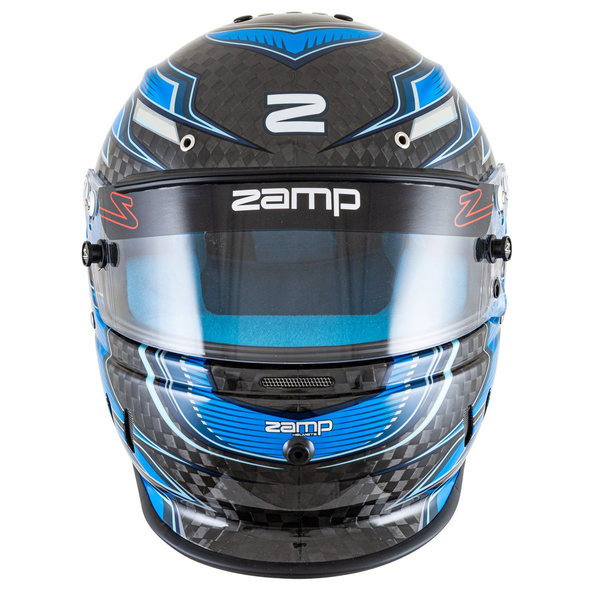 Zamp RZ-67D Graphic Helmet - Flo Blue / Light Blue