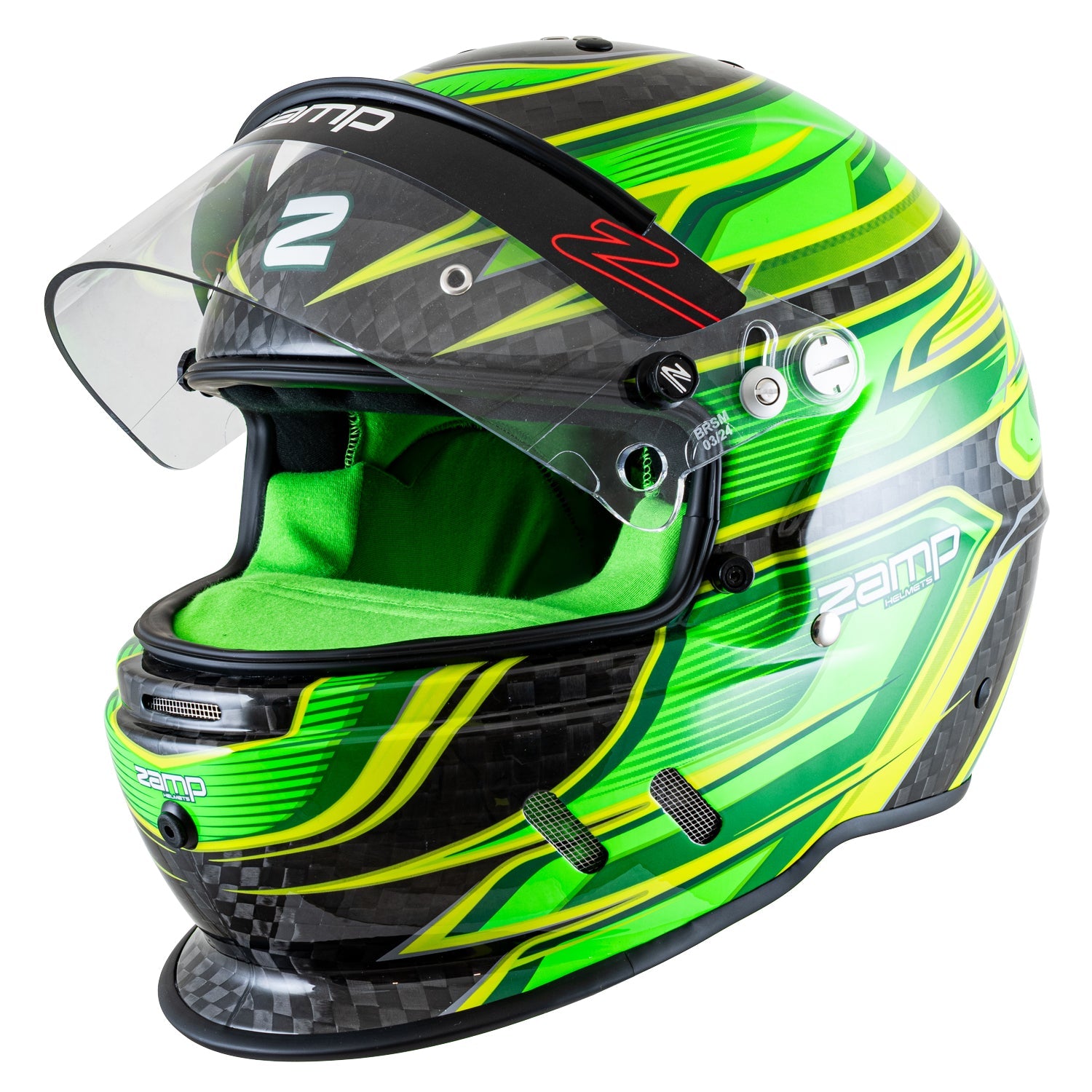Zamp RZ-67D Graphic Helmet - Flo Green / Light Green
