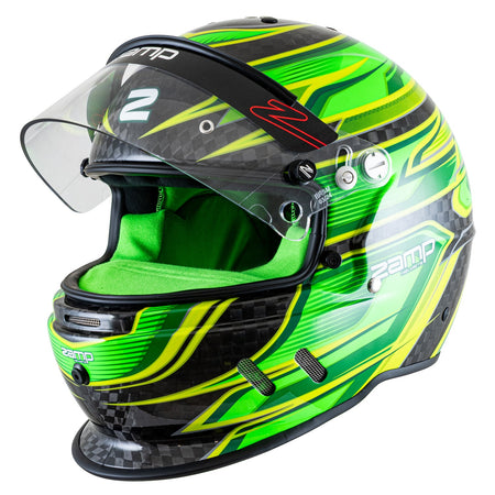 Zamp RZ-67D Graphic Helmet - Flo Green / Light Green