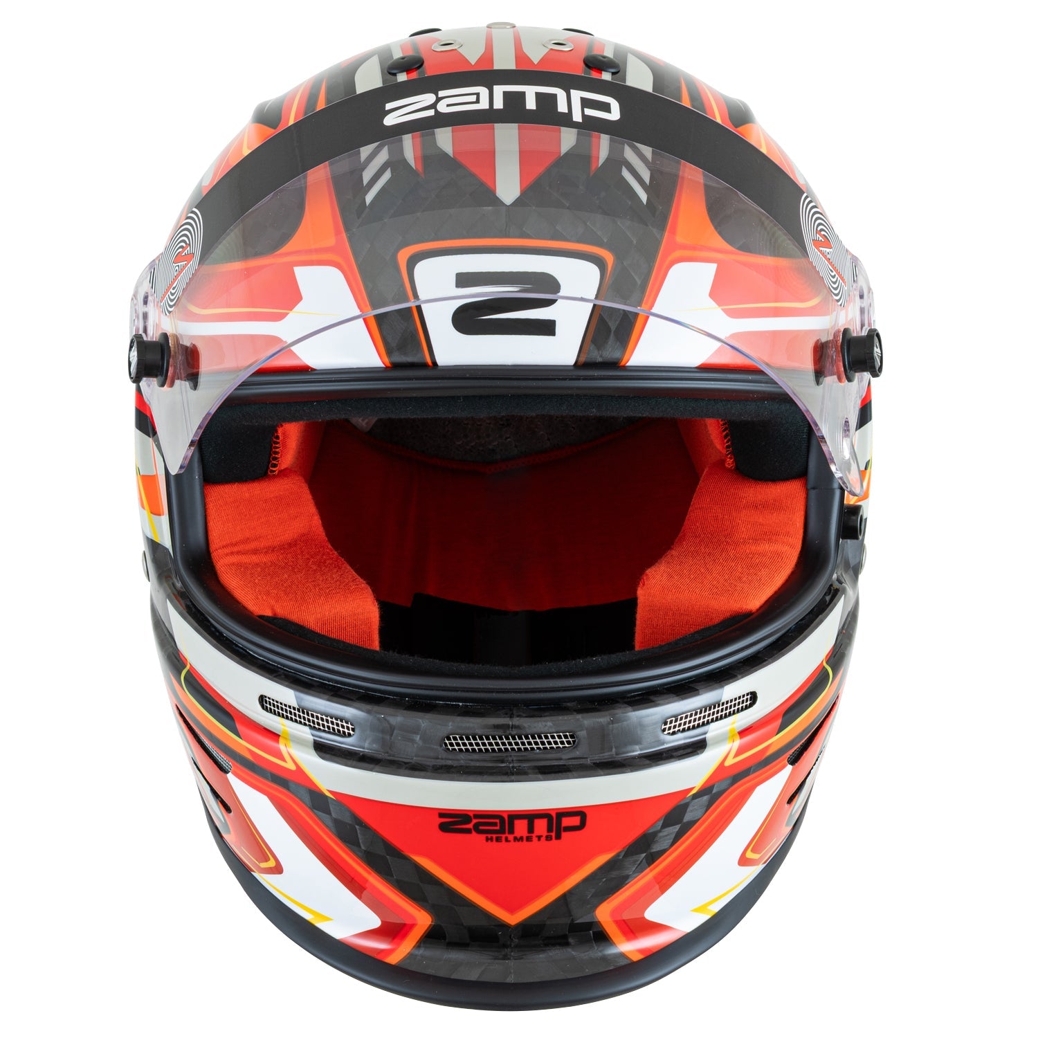 Zamp RZ-48Y Youth Carbon Graphic Helmet - Flo Red  /  Carbon