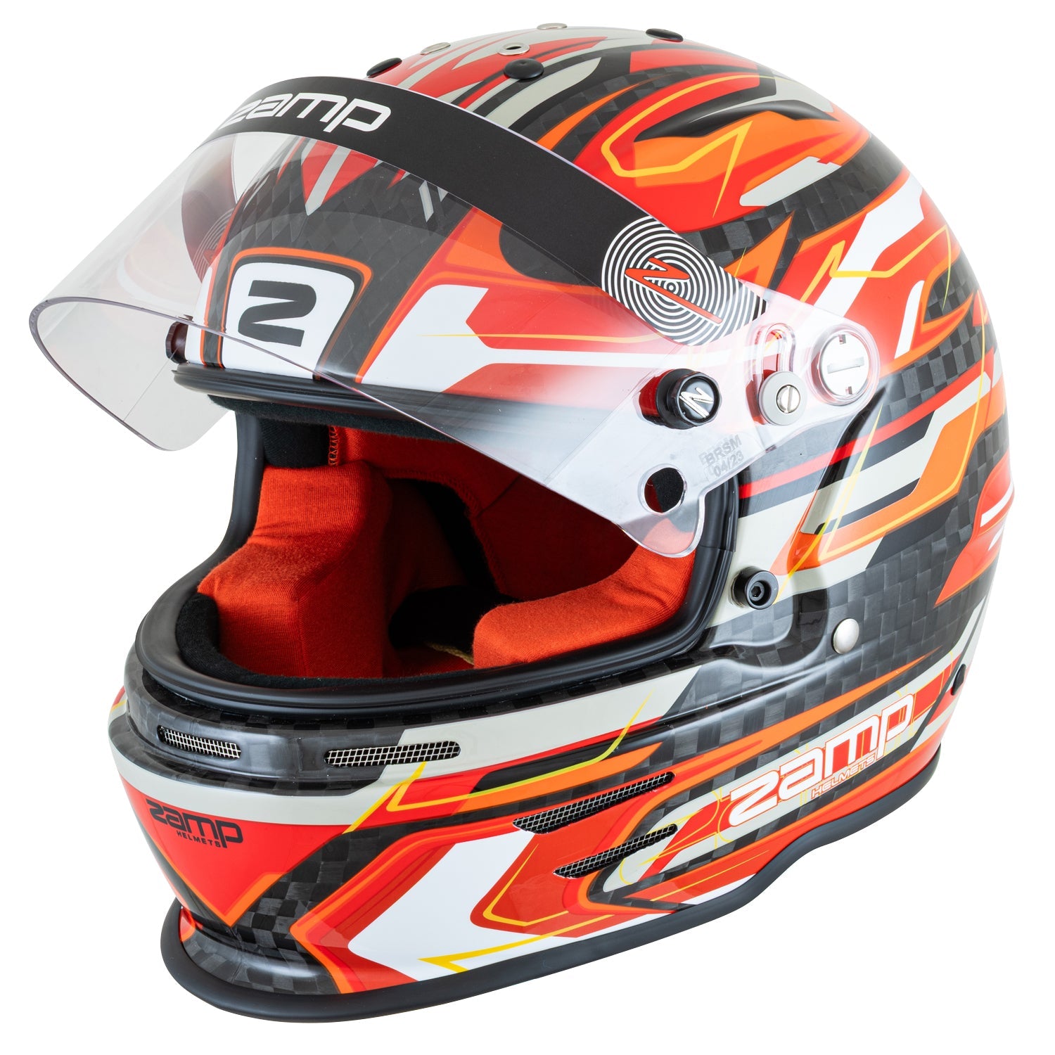 Zamp RZ-48Y Youth Carbon Graphic Helmet - Flo Red  /  Carbon