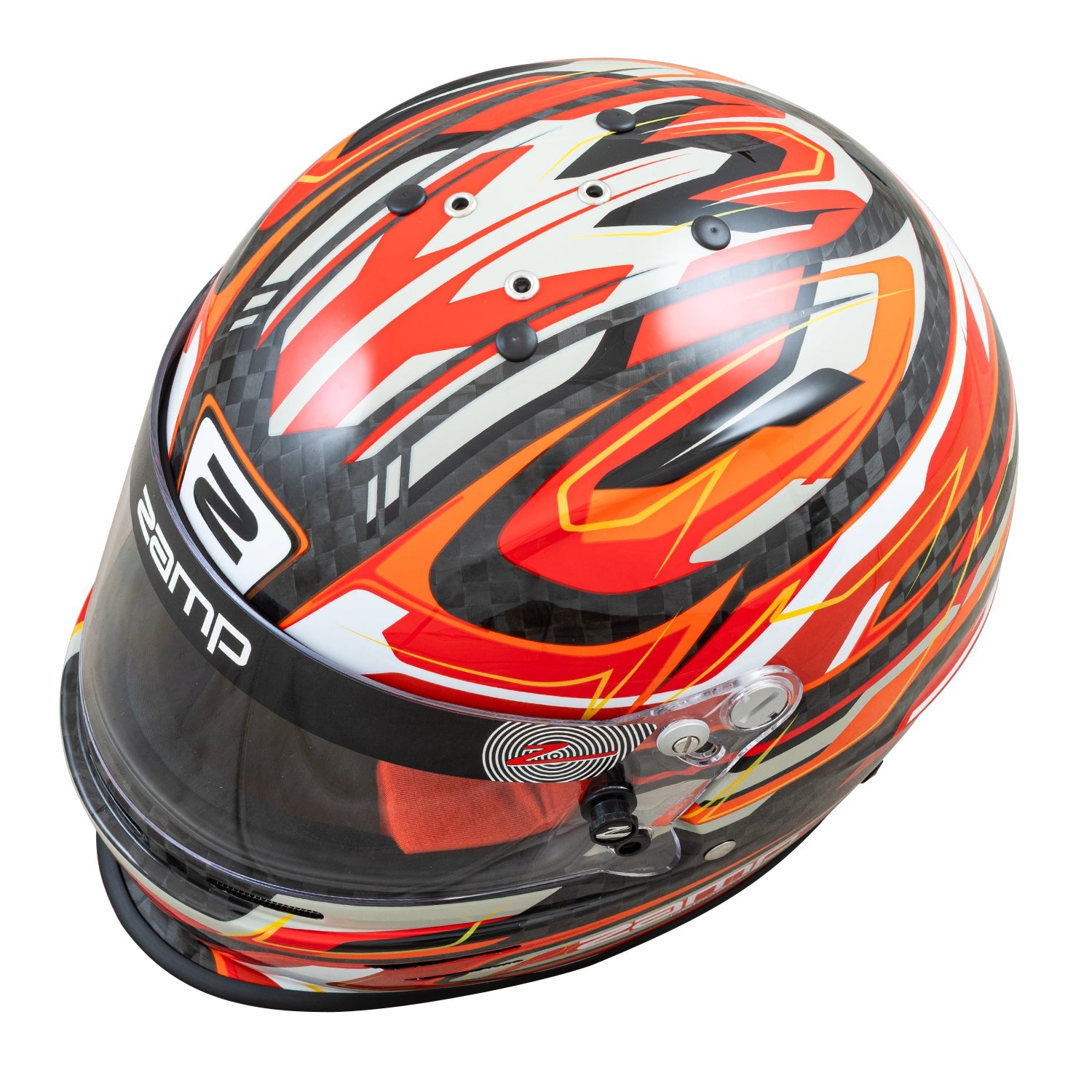 Zamp RZ-48Y Youth Carbon Graphic Helmet - Flo Red  /  Carbon