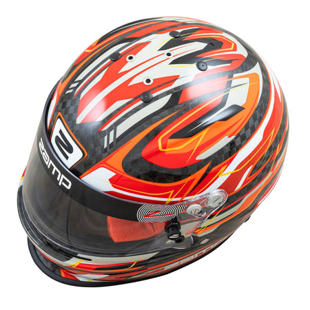 Zamp RZ-48Y Youth Carbon Graphic Helmet - Flo Red  /  Carbon