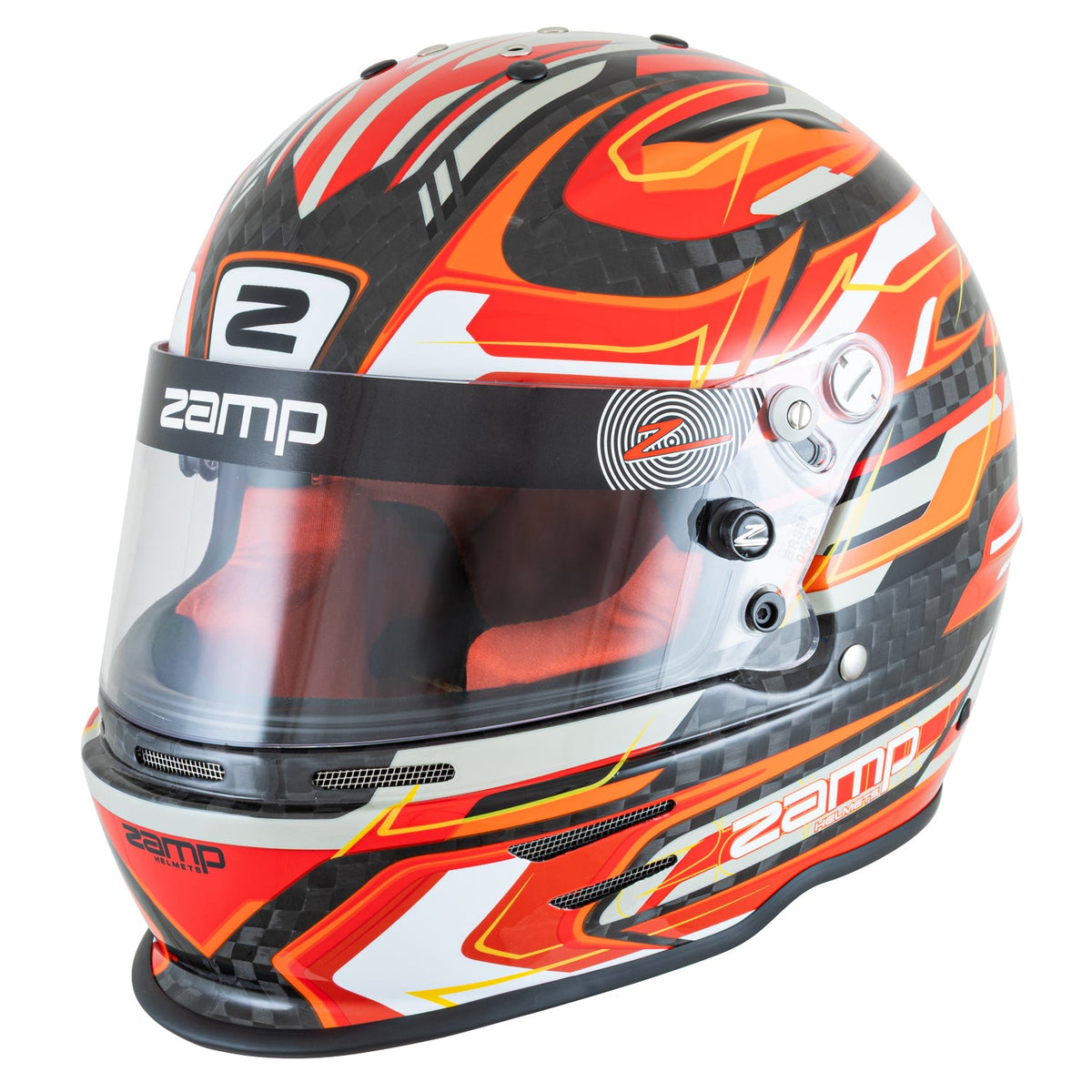 Zamp RZ-48Y Youth Carbon Graphic Helmet - Flo Red  /  Carbon