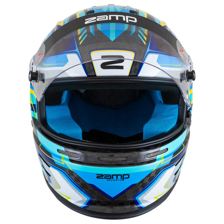 Zamp RZ-48Y Youth Carbon Graphic Helmet - Flo Blue  /  Carbon