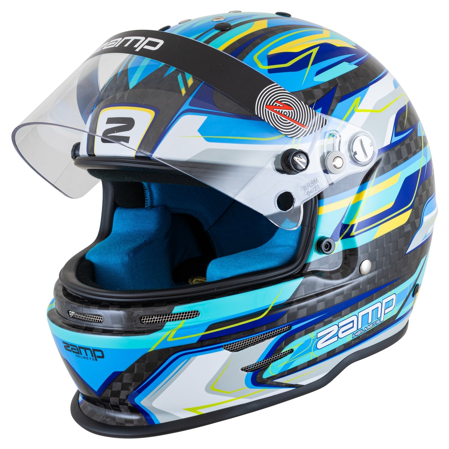 Zamp RZ-48Y Youth Carbon Graphic Helmet - Flo Blue  /  Carbon