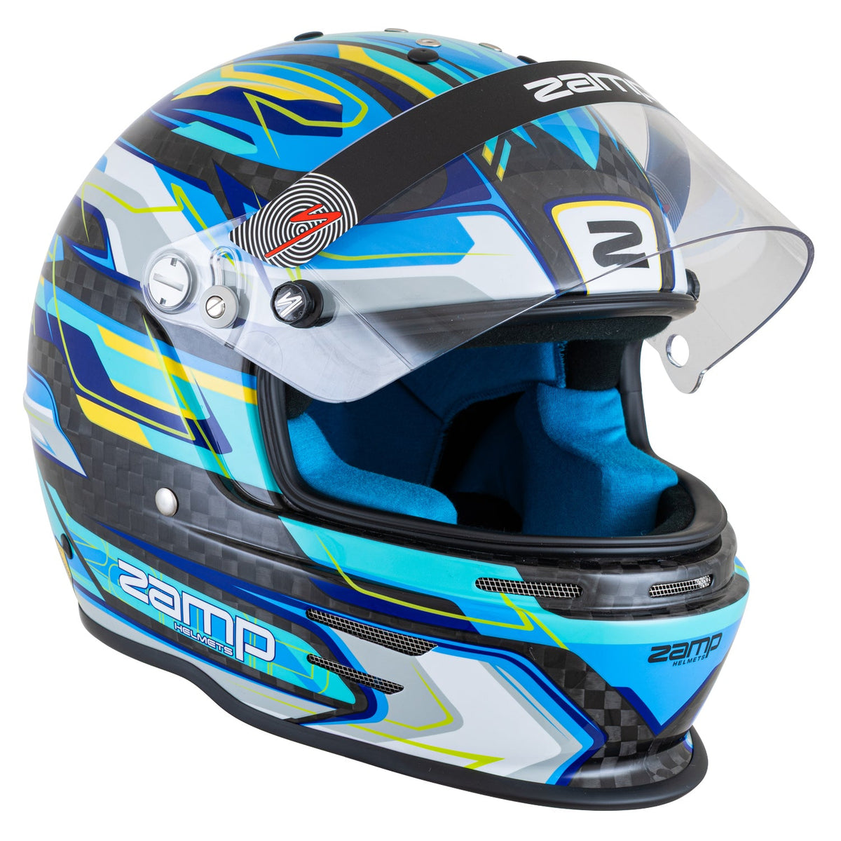 Zamp RZ-48Y Youth Carbon Graphic Helmet - Flo Blue  /  Carbon