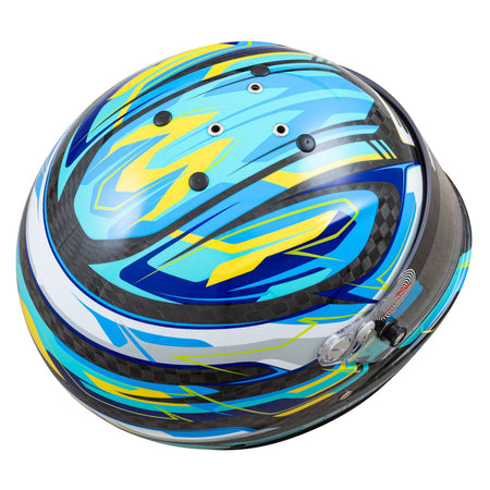 Zamp RZ-48Y Youth Carbon Graphic Helmet - Flo Blue  /  Carbon