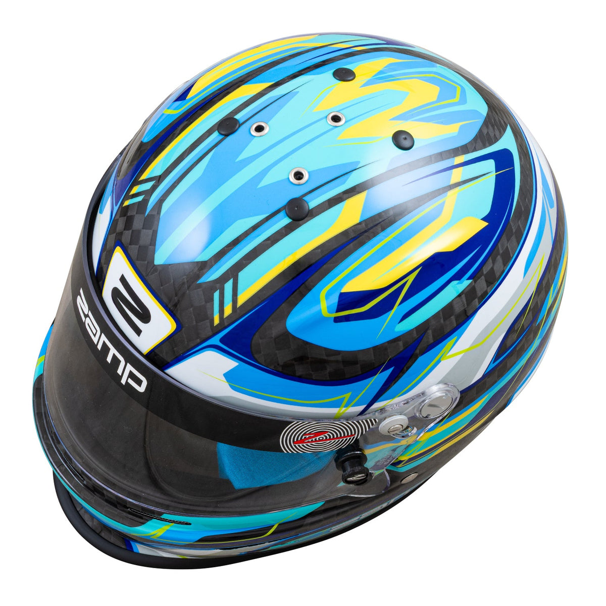 Zamp RZ-48Y Youth Carbon Graphic Helmet - Flo Blue  /  Carbon