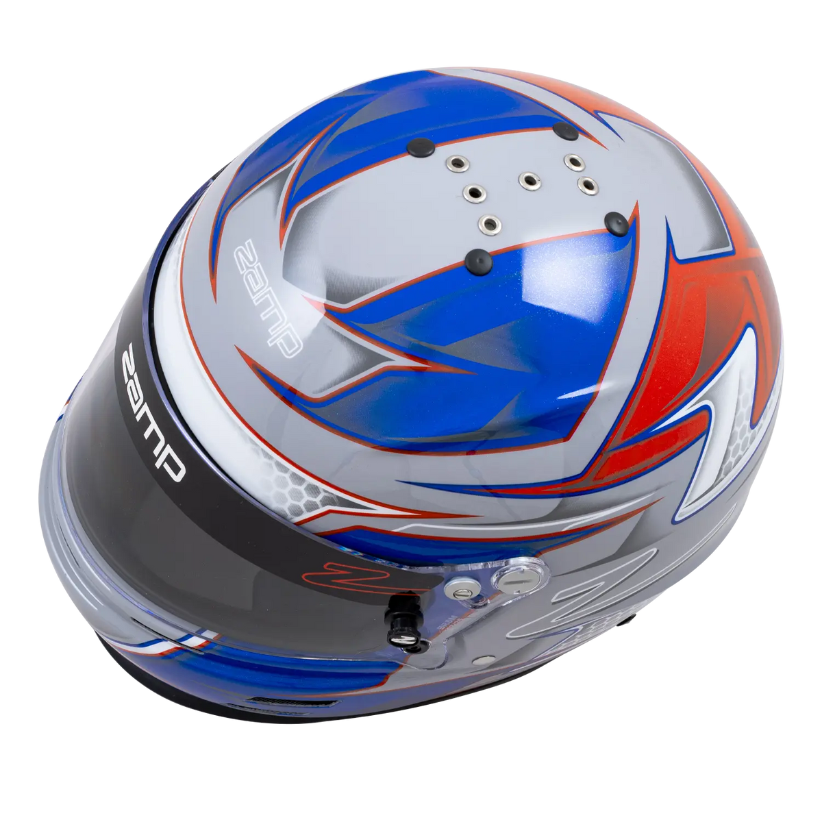 Zamp RZ-61S Graphic Helmet - Red / Blue Graphic