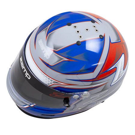 Zamp RZ-61S Graphic Helmet - Red / Blue Graphic