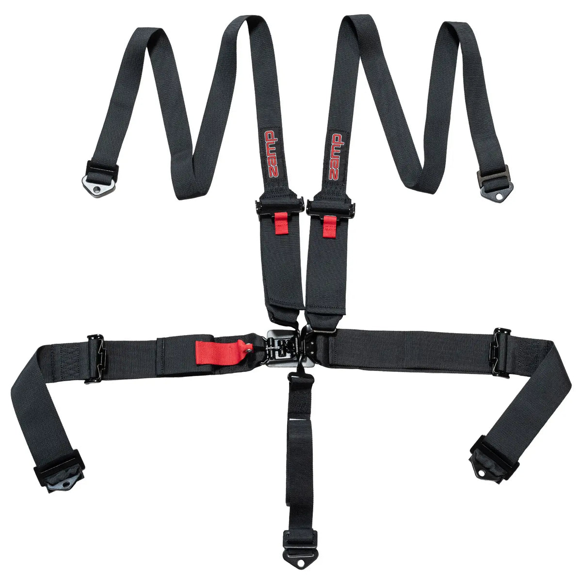Zamp 5-Point Latch & Link Harness - 3" to 2" Shoulder Harness - 3" Lap - Pull Up - Bolt-In / Wrap Around - Black