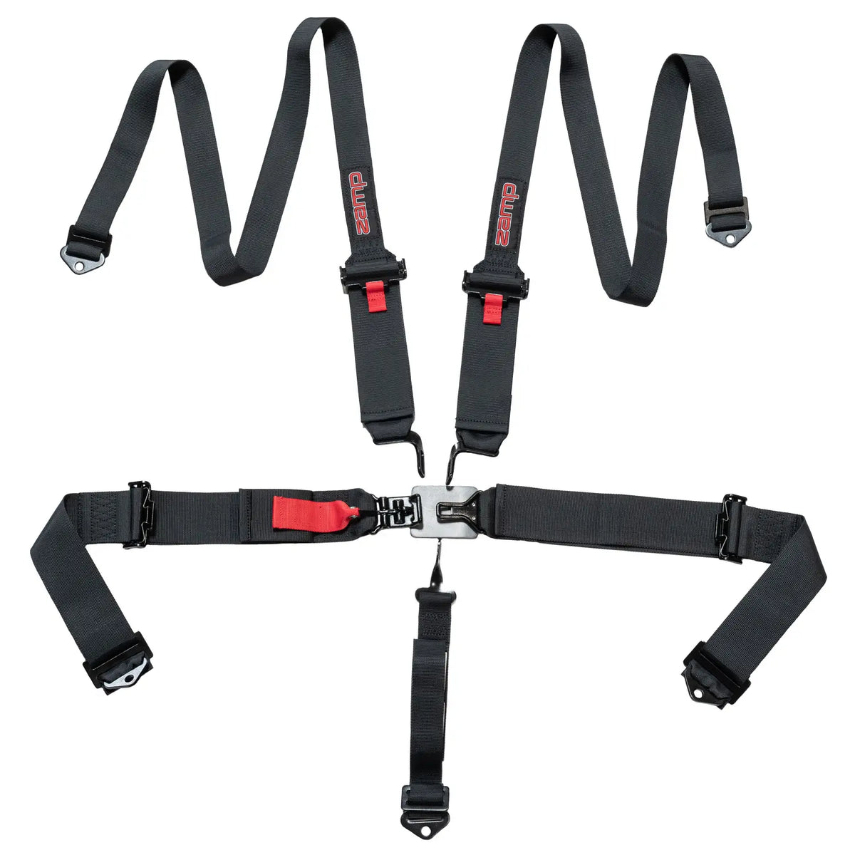 Zamp 5-Point Latch & Link Harness - 3" to 2" Shoulder Harness - 3" Lap - Pull Up - Bolt-In / Wrap Around - Black