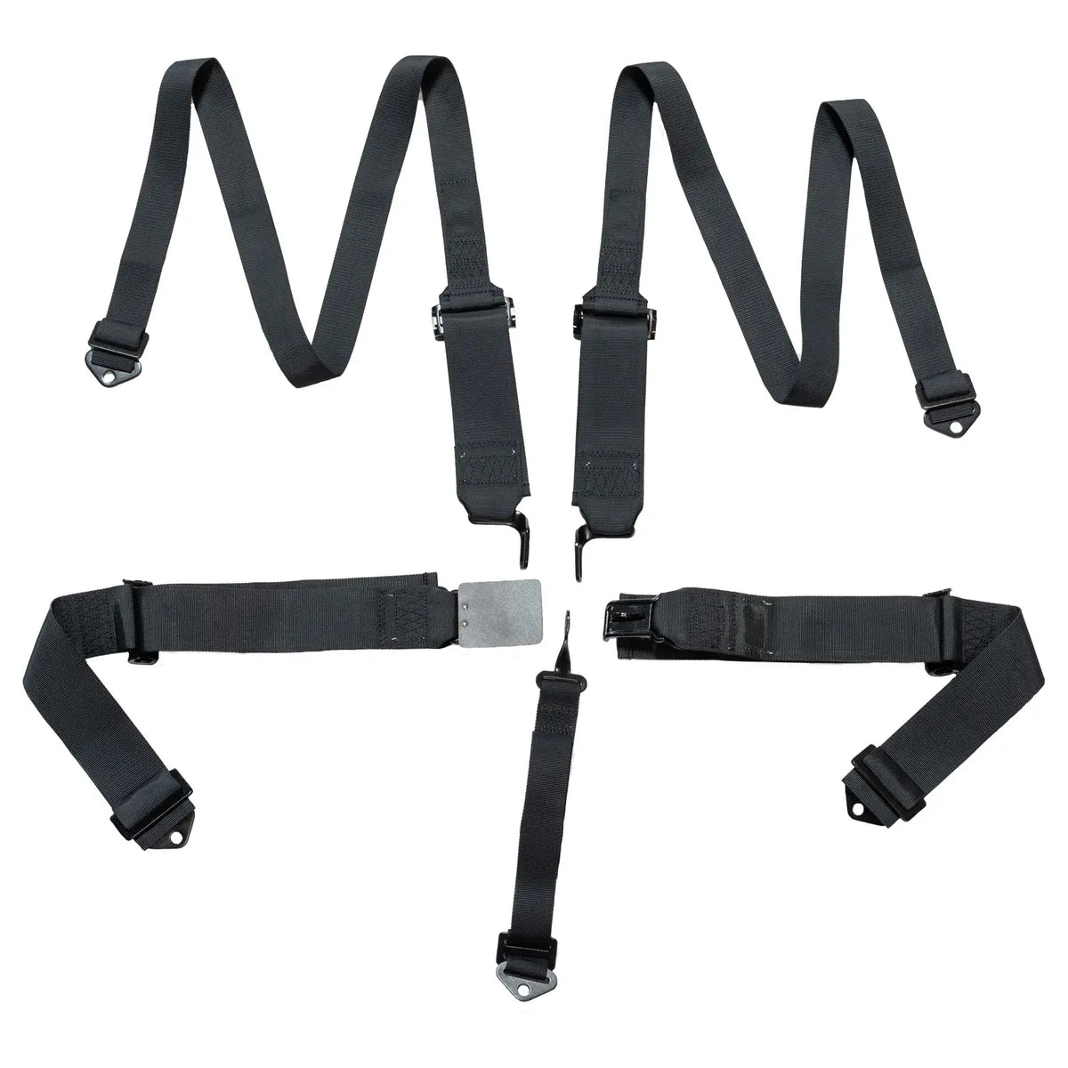 Zamp 5-Point Latch & Link Harness - 3" to 2" Shoulder Harness - 3" Lap - Pull Up - Bolt-In / Wrap Around - Black