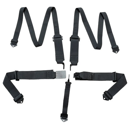 Zamp 5-Point Latch & Link Harness - 3" to 2" Shoulder Harness - 3" Lap - Pull Up - Bolt-In / Wrap Around - Black
