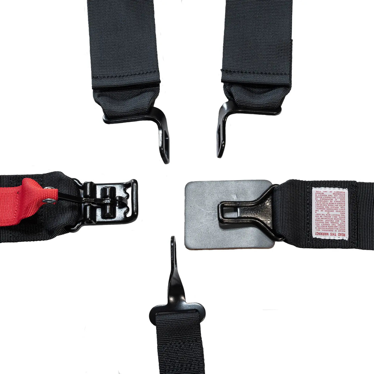 Zamp 5-Point Latch & Link Harness - 3" to 2" Shoulder Harness - 3" Lap - Pull Up - Bolt-In / Wrap Around - Black