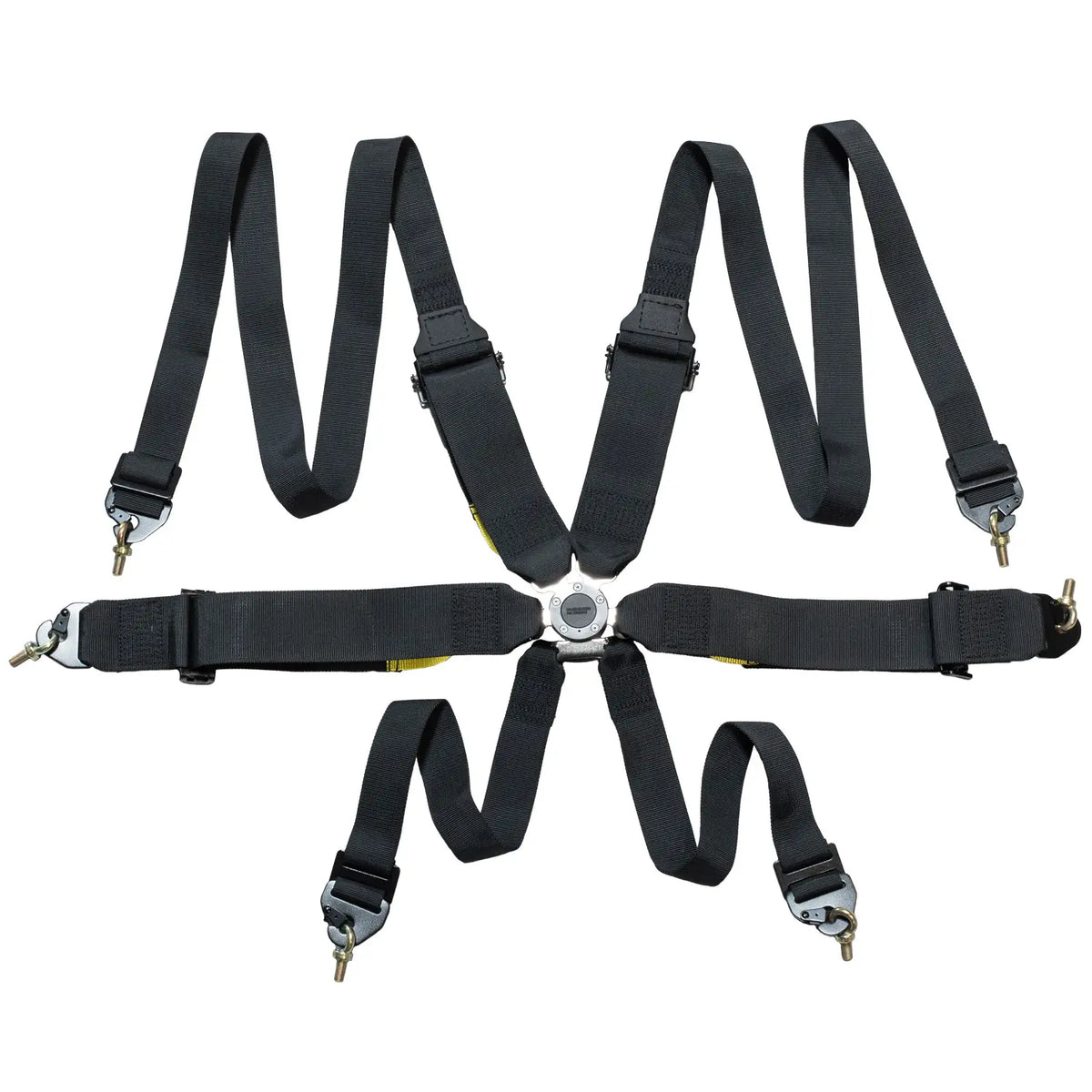 Zamp 6-Point Camlock Harness - 3" to 2" Shoulder Harness - 3" Lap - Pull Up - Clip-In / Wrap Around - Black