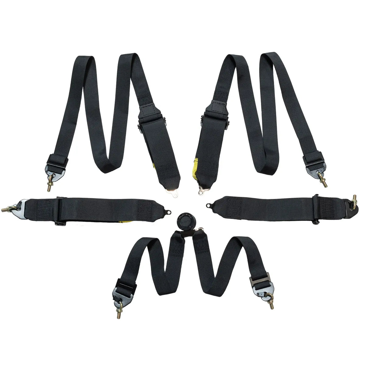Zamp 6-Point Camlock Harness - 3" to 2" Shoulder Harness - 3" Lap - Pull Up - Clip-In / Wrap Around - Black