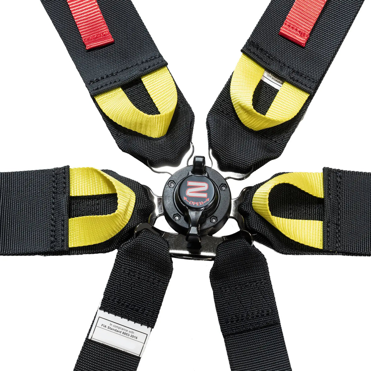 Zamp 6-Point Camlock Harness - 3" to 2" Shoulder Harness - 3" Lap - Pull Up - Clip-In / Wrap Around - Black