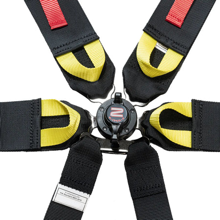 Zamp 6-Point Camlock Harness - 3" to 2" Shoulder Harness - 3" Lap - Pull Up - Clip-In / Wrap Around - Black