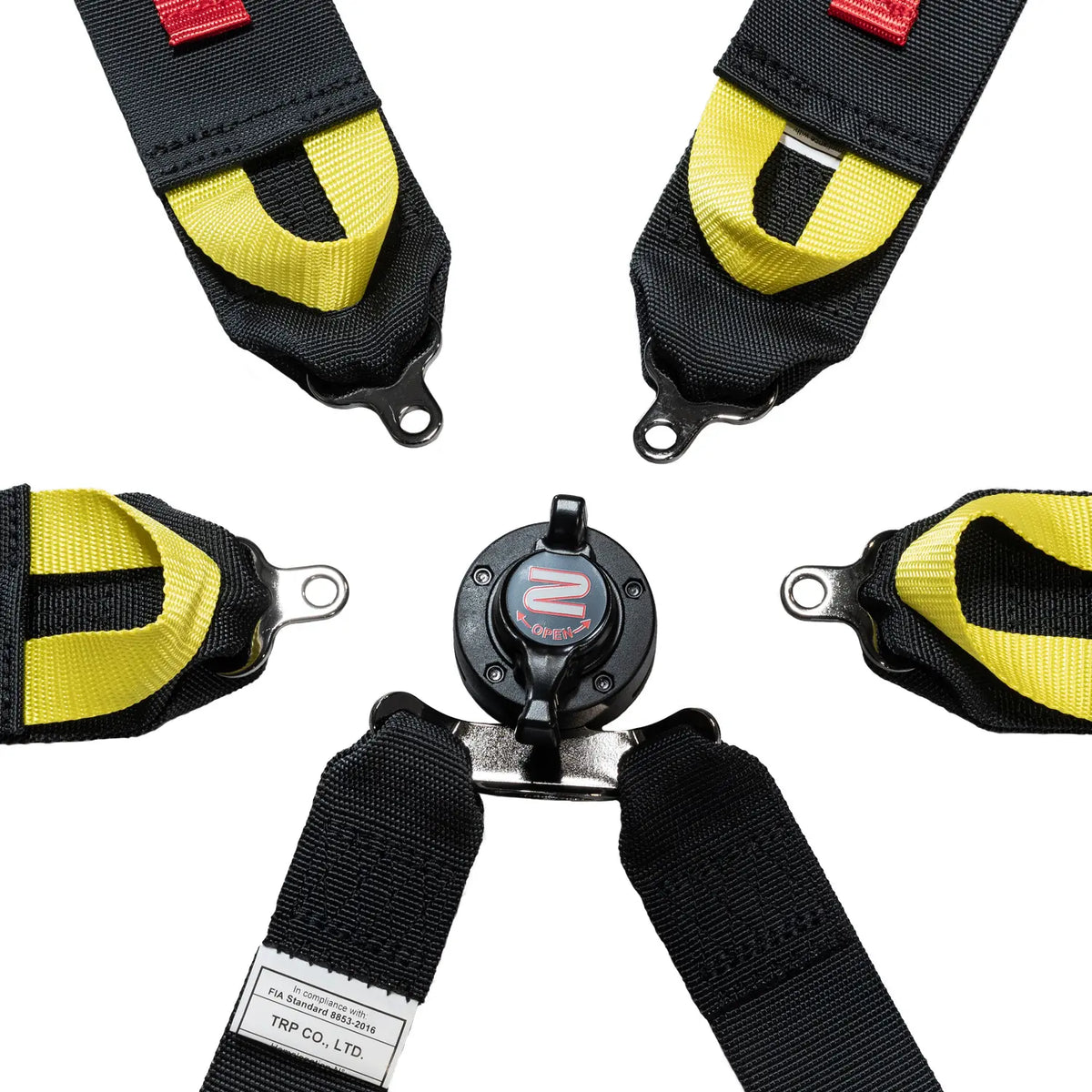 Zamp 6-Point Camlock Harness - 3" to 2" Shoulder Harness - 3" Lap - Pull Up - Clip-In / Wrap Around - Black