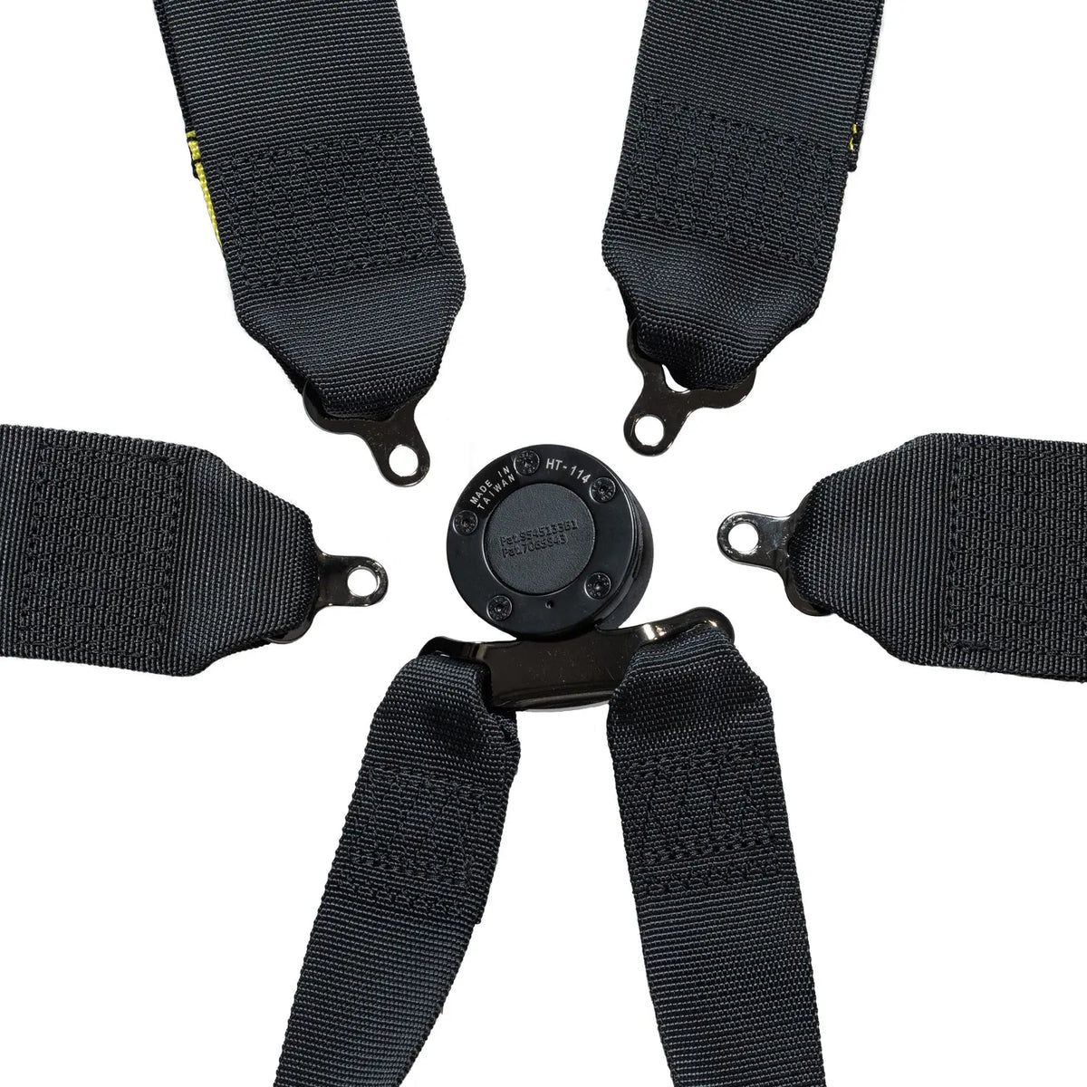 Zamp 6-Point Camlock Harness - 3" to 2" Shoulder Harness - 3" Lap - Pull Up - Clip-In / Wrap Around - Black