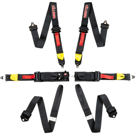 Zamp 6-Point Camlock Harness - 2" Belts - Pull Down - Bolt-In / Wrap Around - Black