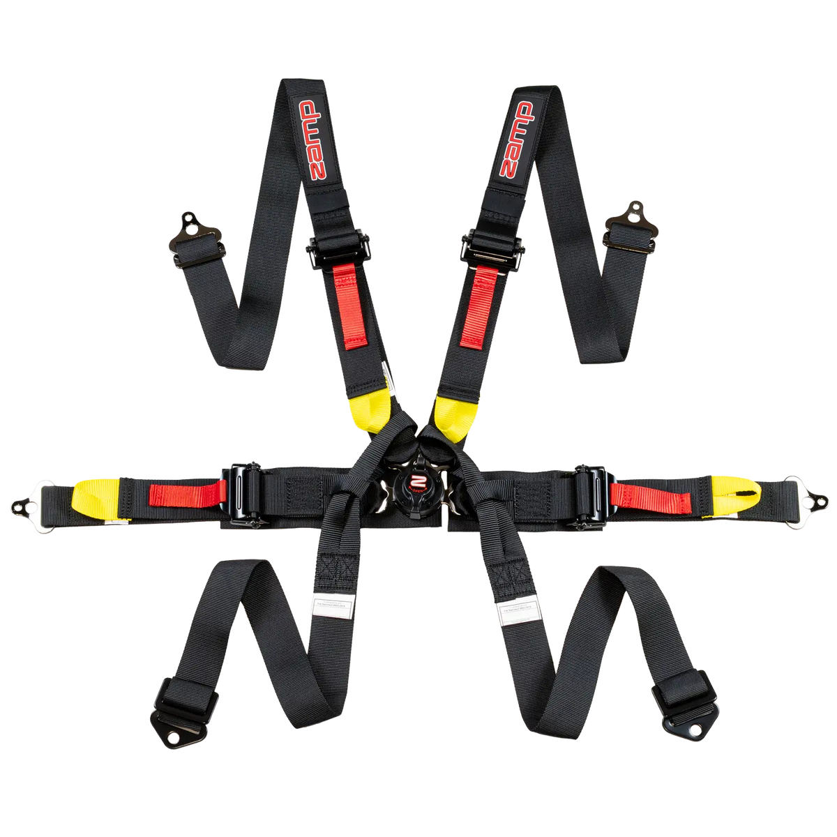 Zamp 6-Point Camlock Harness - 2" Belts - Pull Down - Bolt-In / Wrap Around - Black