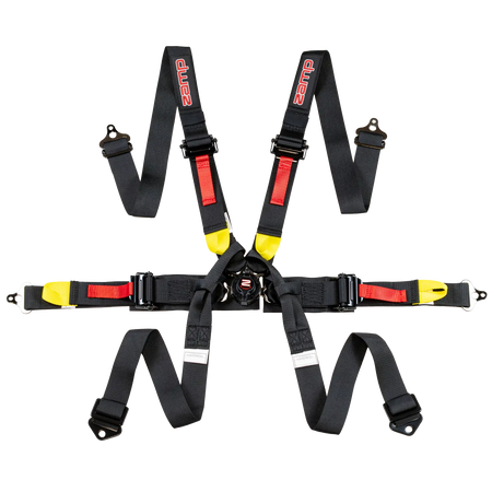 Zamp 6-Point Camlock Harness - 2" Belts - Pull Down - Bolt-In / Wrap Around - Black