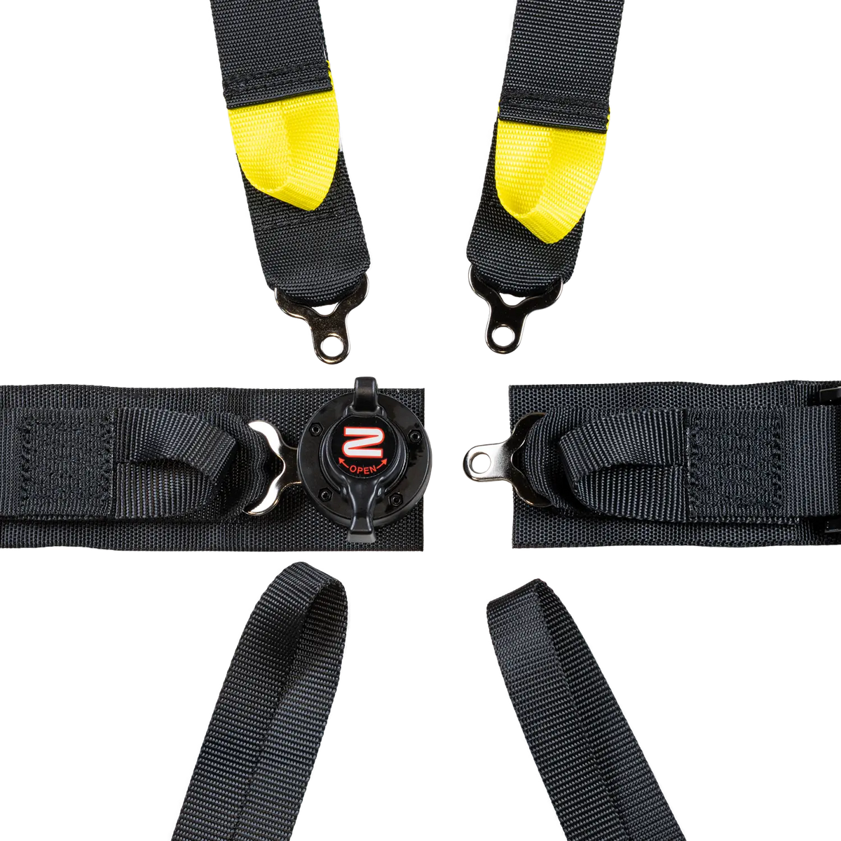 Zamp 6-Point Camlock Harness - 2" Belts - Pull Down - Bolt-In / Wrap Around - Black