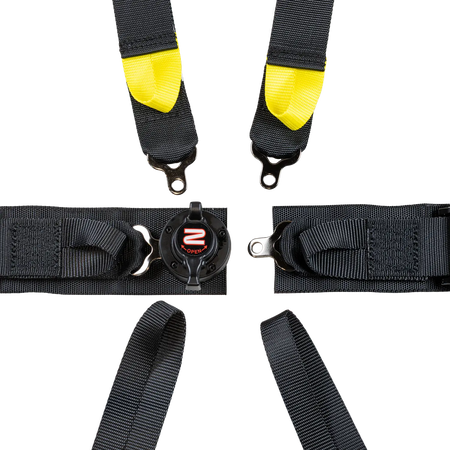 Zamp 6-Point Camlock Harness - 2" Belts - Pull Down - Bolt-In / Wrap Around - Black