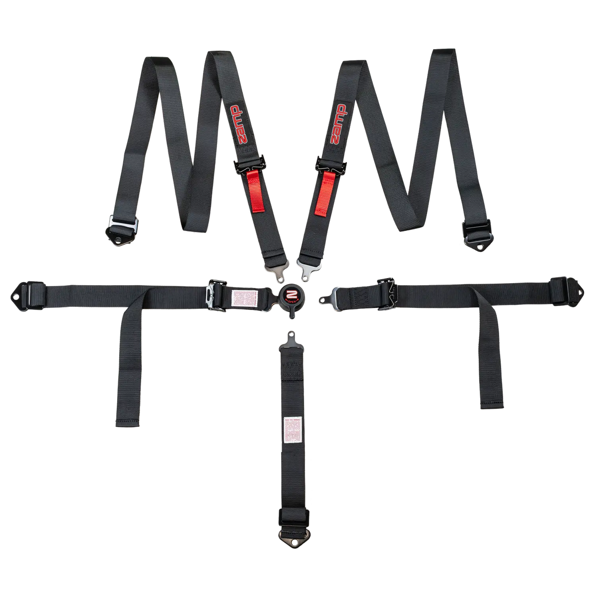 Zamp 5-Point Youth Camlock Harness - 2" Belts - Pull Down - Bolt-In / Wrap Around - Black