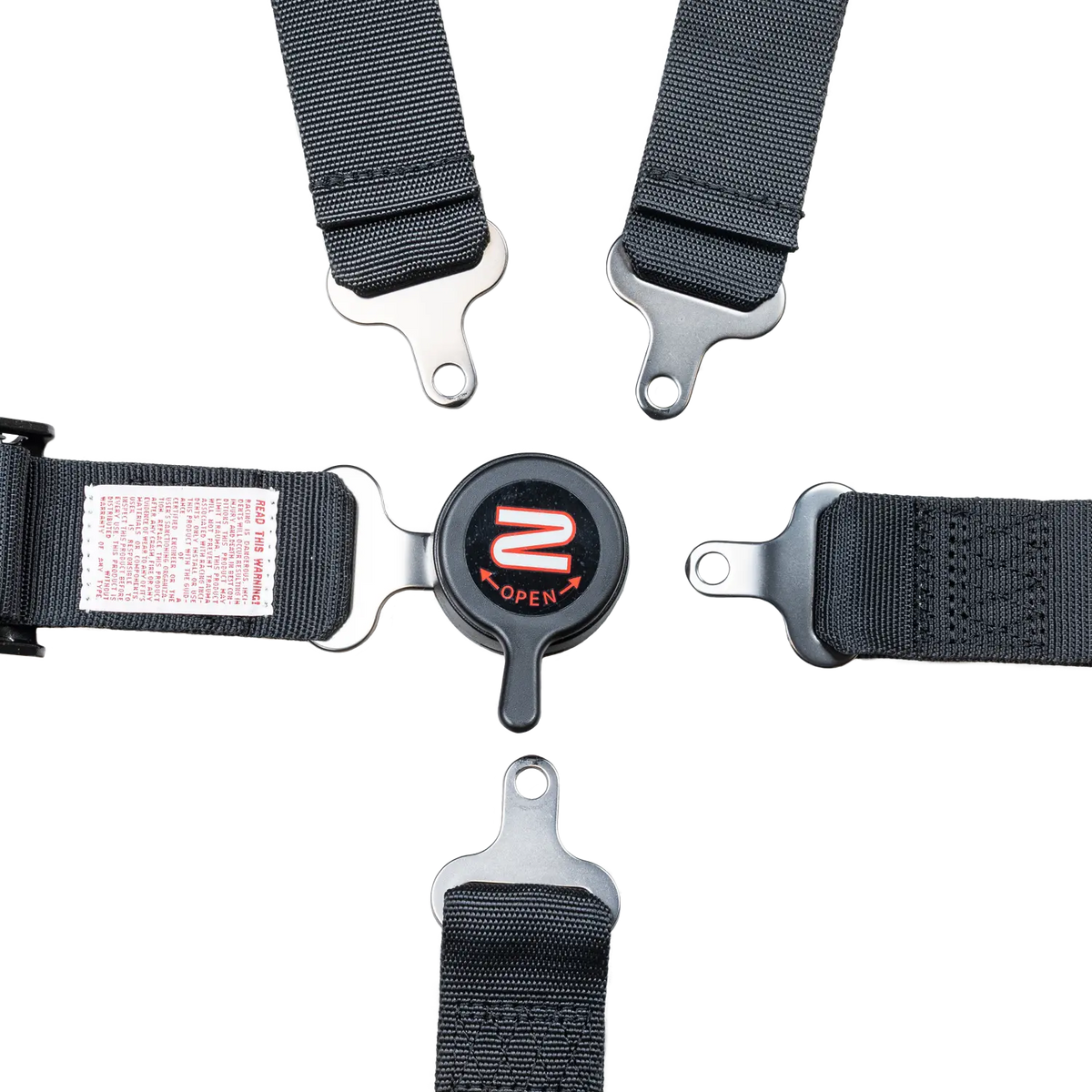 Zamp 5-Point Youth Camlock Harness - 2" Belts - Pull Down - Bolt-In / Wrap Around - Black